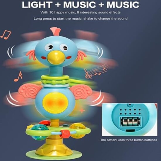 Jucarie Muzicala Bebelusi Animalute cu ventuza Gaina cu lumini