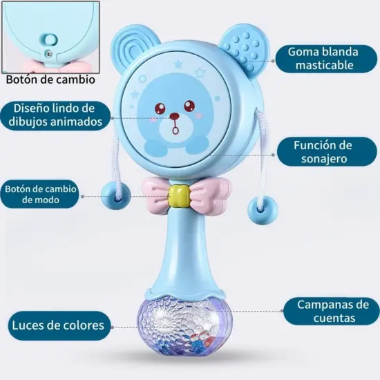 Jucarie Zornaitoare bebe Ursuletul pentru dentitie cu lumini muzica