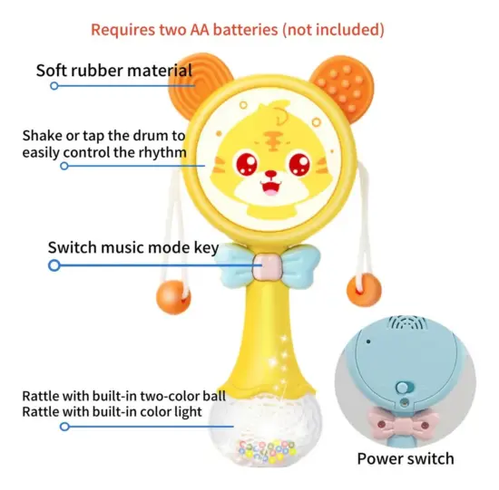 Jucarie Zornaitoare bebe Ursuletul pentru dentitie cu lumini muzica