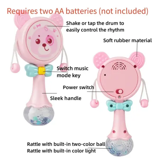 Jucarie Zornaitoare bebe Ursuletul pentru dentitie cu lumini muzica