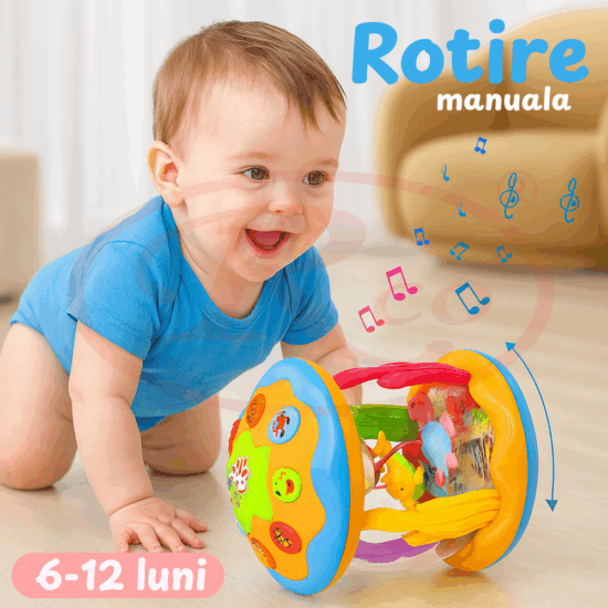 Jucarie interactiva bebe Proiector rotativ cu lumini si sunete