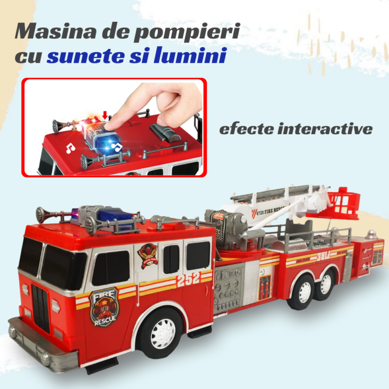 Jucarie interactiva copii Masina de pompieri cu lumini si sunete