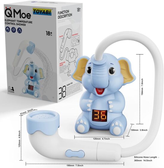 Jucarie pentru baie Dus sub forma de Elefant cu termometru