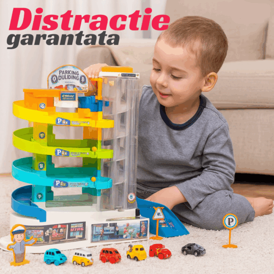 Parcare cu lift 6 Masini Pista cu 4 etaje Jucarii Garaj pentru vehicule