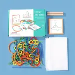 Puzzle Joc creativ Asociaza cartonase cu betisoare si forme color