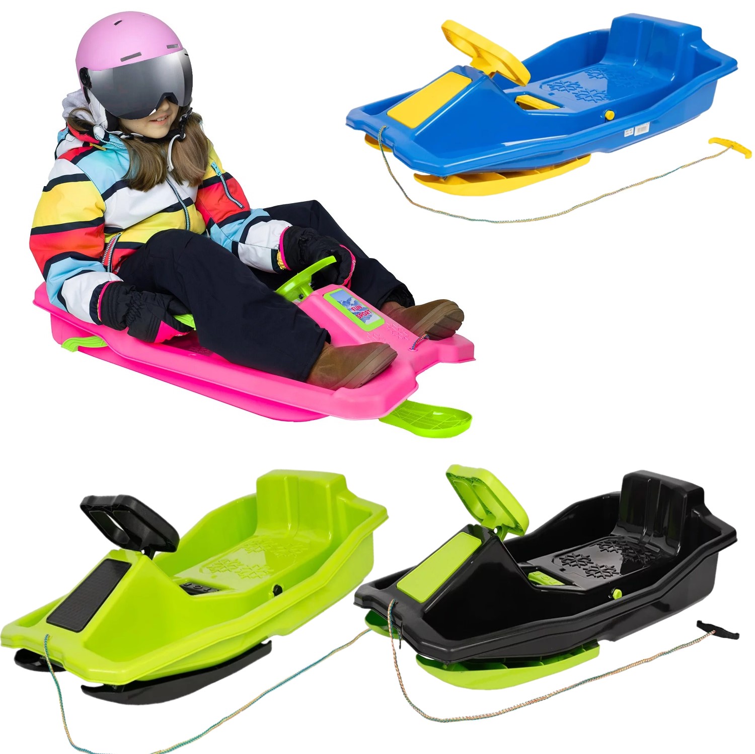 Sanie cu Volan pentru copii Snow Star cu Frana de mana Polonia