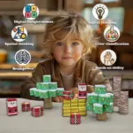 Set 100 Cuburi magnetice Mos Craciun Magnetic Jucarii Stem