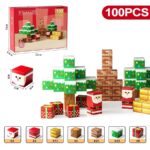 Set 100 Cuburi magnetice Mos Craciun Magnetic Jucarii Stem