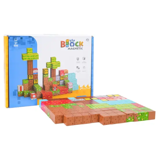 Set 102 Cuburi magnetice MineCraft Magnetic Jucarii Stem constructii