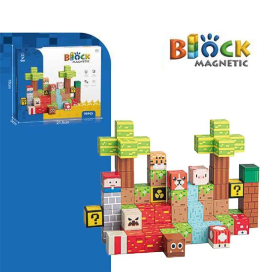 Set 102 Cuburi magnetice MineCraft Magnetic Jucarii Stem constructii