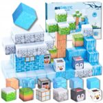 Set 113 Cuburi magnetice Minecraft Ice Jucarii Stem de construit