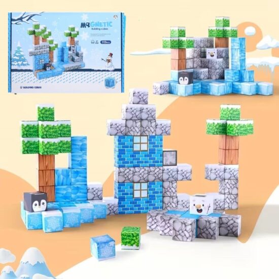 Set 113 Cuburi magnetice Minecraft Ice Jucarii Stem de construit Set 113 Cuburi magnetice Minecraft Ice Jucarii Stem de construit
