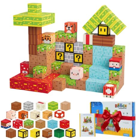 Set 117 Cuburi magnetice MineCraft Magnetic Jucarii Stem constructii