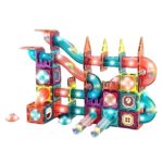 Set 140 Cuburi magnetice transparente luminoase Circuit STEM