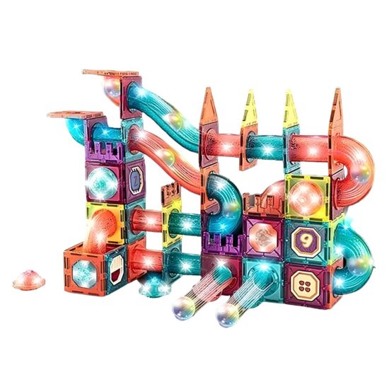 Set 140 Cuburi magnetice transparente luminoase Circuit STEM