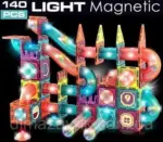 Set 140 Cuburi magnetice transparente luminoase Circuit STEM