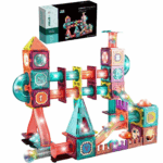 Set 166 Cuburi magnetice transparente luminoase Circuit STEM