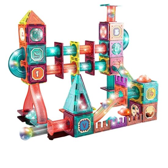 Set 166 Cuburi magnetice transparente luminoase Circuit STEM