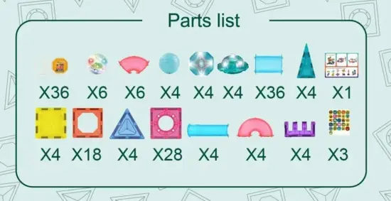 Set 166 Cuburi magnetice transparente luminoase Circuit STEM