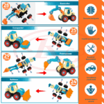 Set 4 Vehicule demontabile Jucarii de construit Asamblat 106 piese