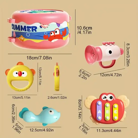 Set-5-Jucarii-muzicale-bebe-Toba-Trompeta-Zornaitoare-Percutie