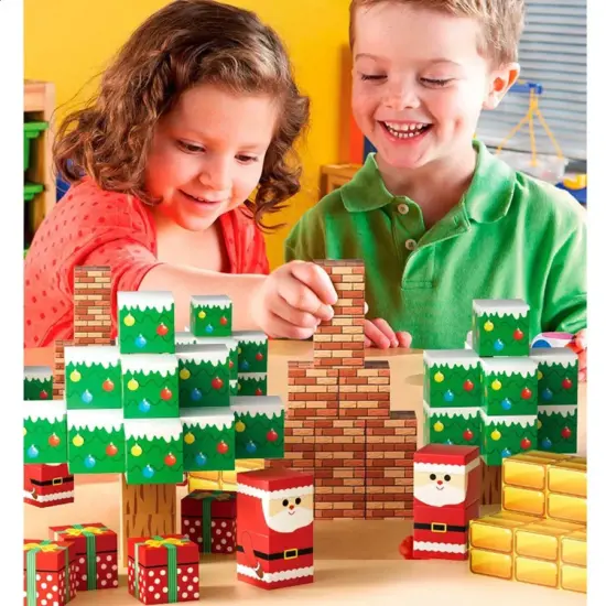 Set 60 Cuburi magnetice Mos Craciun Magnetic Jucarii Stem