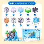 Set 66 Cuburi magnetice Minecraft Ice Jucarii Stem de construit