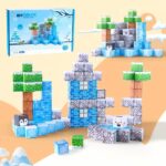 Set 66 Cuburi magnetice Minecraft Ice Jucarii Stem de construit