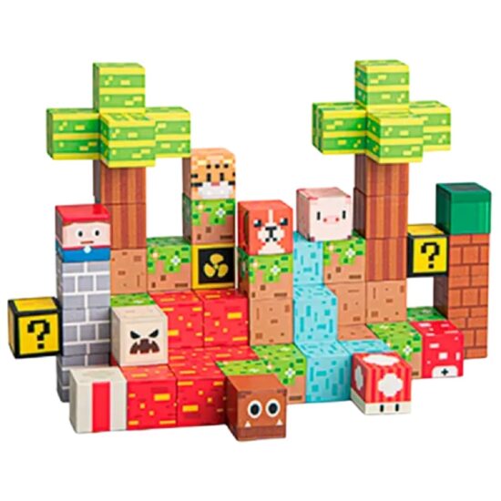 Set 75 Cuburi magnetice MineCraft Magnetic Jucarii Stem constructii