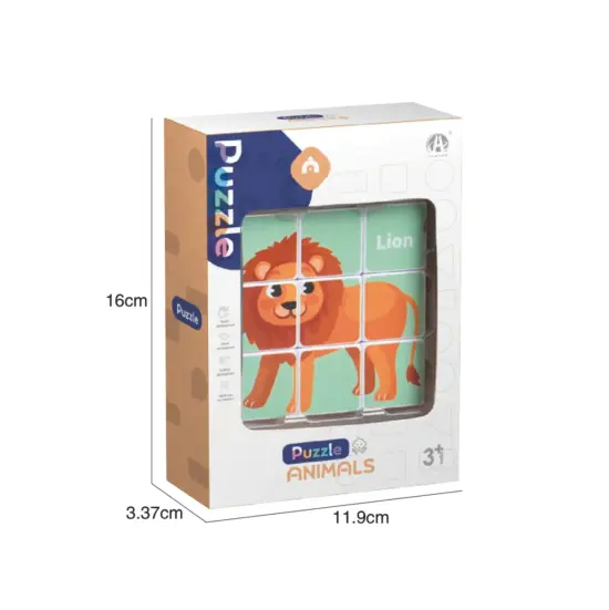 Set 9 cuburi magnetice Animale si pasari Asambleaza Puzzle