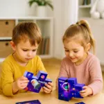 Set 9 cuburi magnetice Asambleaza Puzzle cu Spatiul cosmic