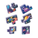 Set 9 cuburi magnetice Asambleaza Puzzle cu Spatiul cosmic