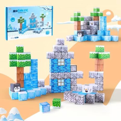 Set 93 Cuburi magnetice Minecraft Ice Jucarii Stem de construit