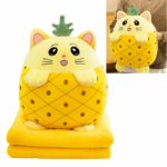 Set-Ananas-Perna-de-dormit-si-Paturica-pliabila-pufoasa-din-plus