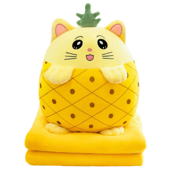 Set-Ananas-Perna-de-dormit-si-Paturica-pliabila-pufoasa-din-plus