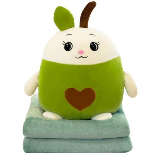 Set Avocado Perna de dormit si Paturica pliabila pufoasa din plus