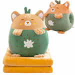 Set Kiwi cu Perna de dormit si Paturica pliabila pufoasa din plus