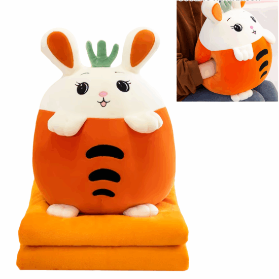 Set Morcov Perna de dormit si Paturica pliabila pufoasa din plus