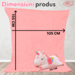Set Unicorn cu Perna de dormit si Paturica pliabila pufoasa din plus