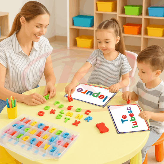 Set magnetic 274 piese Stem Litere Cifre si Plansa magnetica