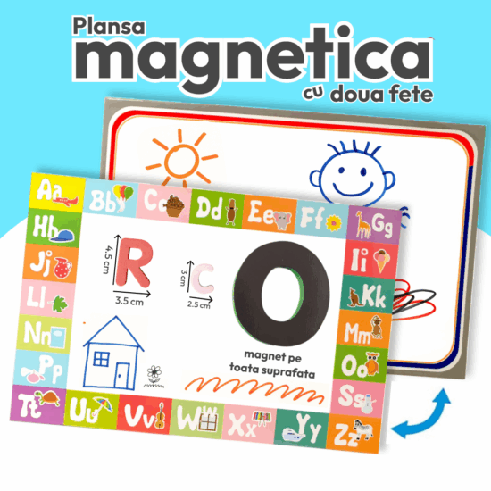 Set magnetic 274 piese Stem Litere Cifre si Plansa magnetica