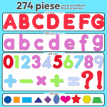 Set magnetic 274 piese Stem Litere Cifre si Plansa magnetica