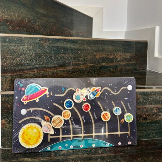 Sistemul solar Limba romana Puzzle labirint lemn cu 8 Planete