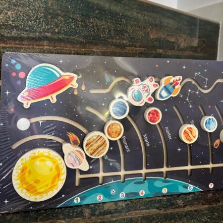 Sistemul solar Limba romana Puzzle labirint lemn cu 8 Planete