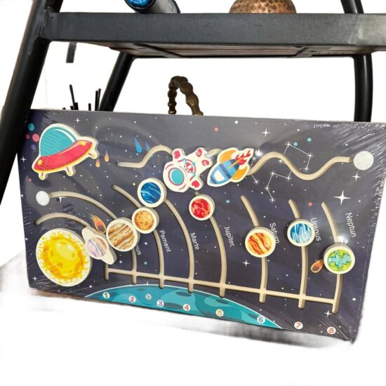Sistemul solar Limba romana Puzzle labirint lemn cu 8 Planete