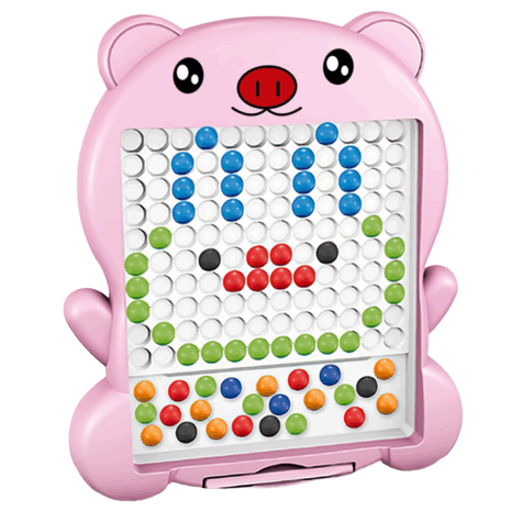 Tabla desen Joc Mozaic Purcelus piese colorate si pix magnetic