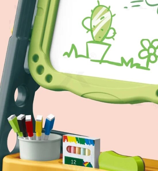 Tabla educativa magnetica copii Dinozaur cu accesorii si depozitare