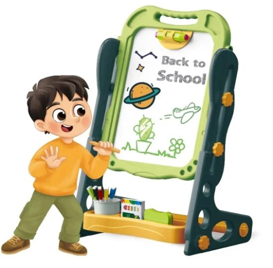 Tabla educativa magnetica copii Dinozaur cu accesorii si depozitare