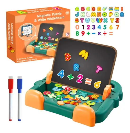 Tablita magnetica 2in1 cu Litere si Cifre Jucarie educativa desen
