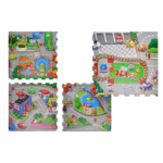 Covor joaca copii Oraselul Puzzle burete Trafic 120x120 cm
